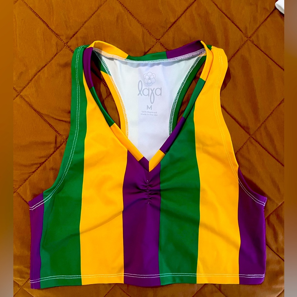 Womens Mardi Gras crop NWOT